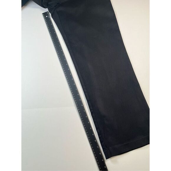 7 For All Mankind Wide Leg Black Pants Gold Horse Bit Hardware High Rise Size 6 - Picture 6 of 9